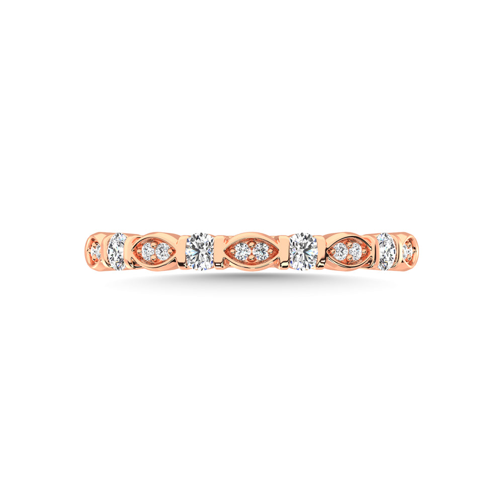 10K Rose Gold Diamond 1/5 Ct.Tw. Stack Band