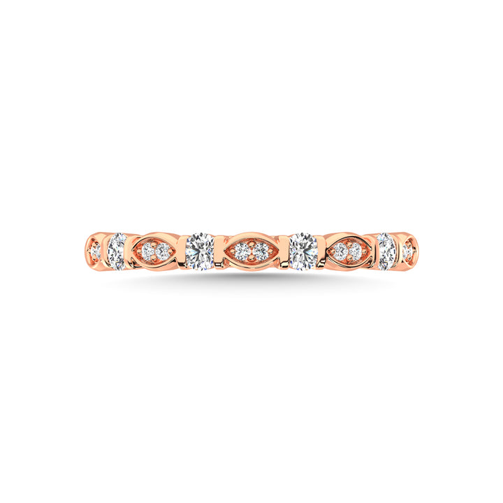 10K Rose Gold Diamond 1/5 Ct.Tw. Stack Band
