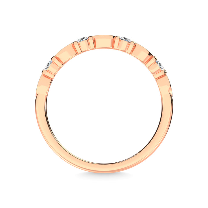 10K Rose Gold Diamond 1/5 Ct.Tw. Stack Band
