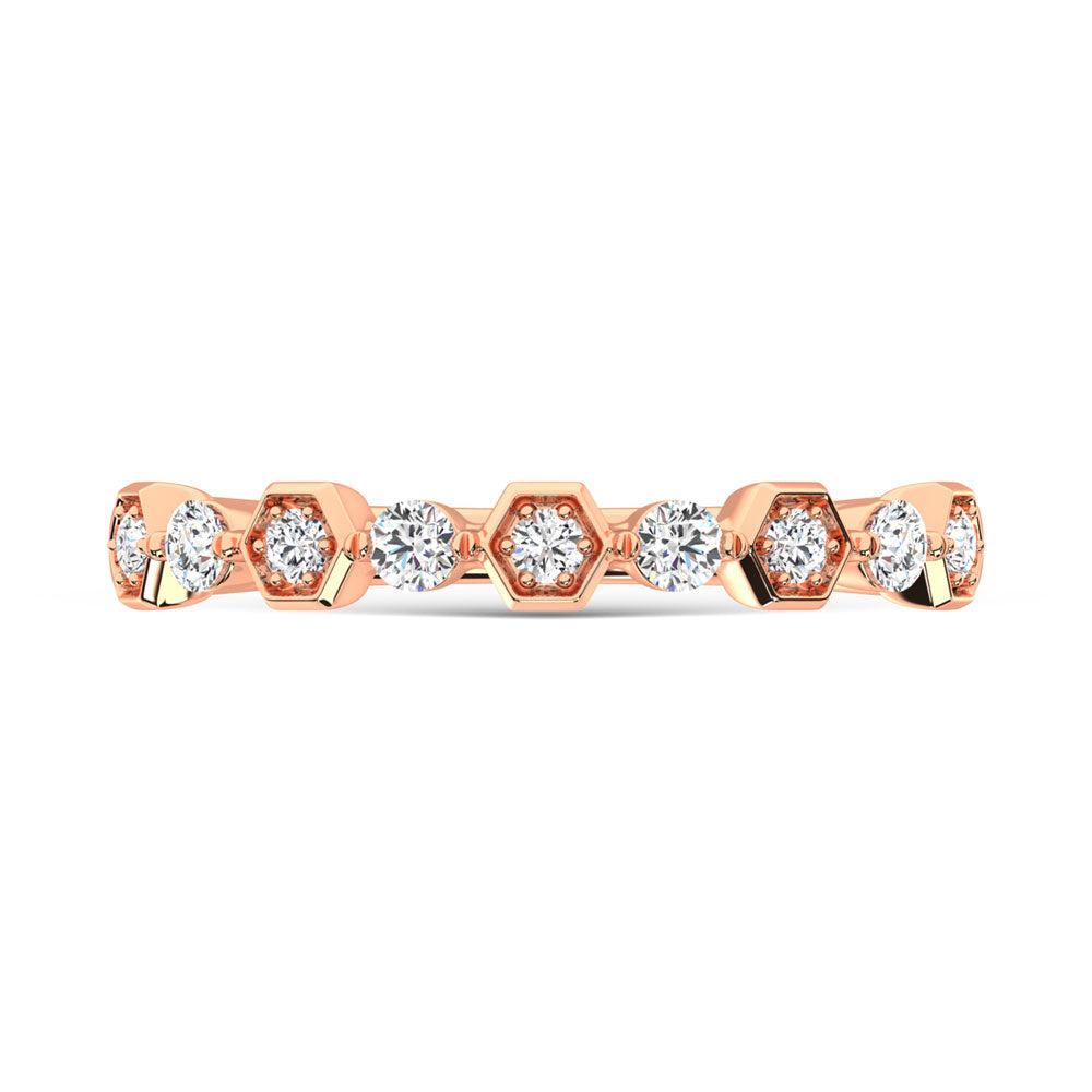 14K Rose Gold Diamond  1/4 Ct.Tw. Stack Band