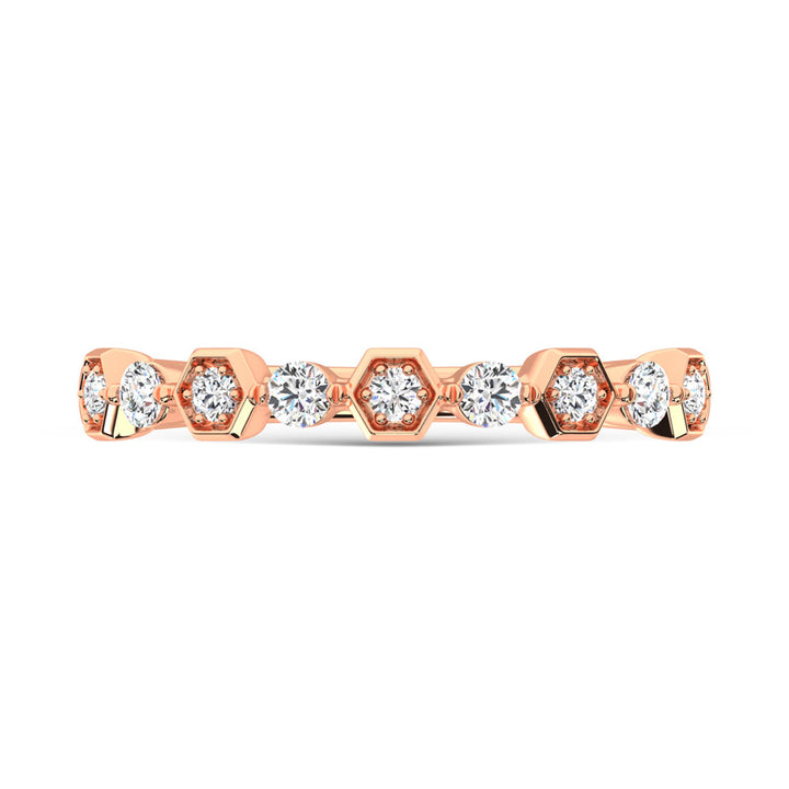 14K Rose Gold Diamond  1/4 Ct.Tw. Stack Band