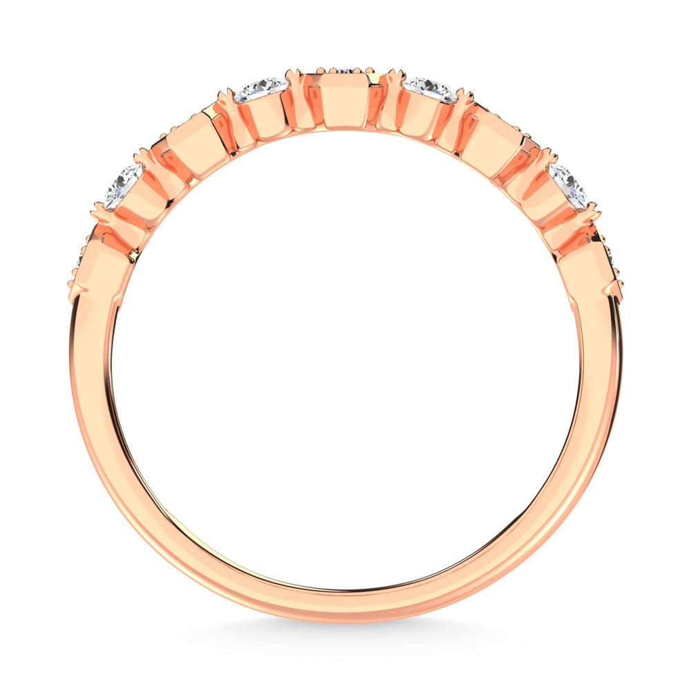 14K Rose Gold Diamond  1/4 Ct.Tw. Stack Band