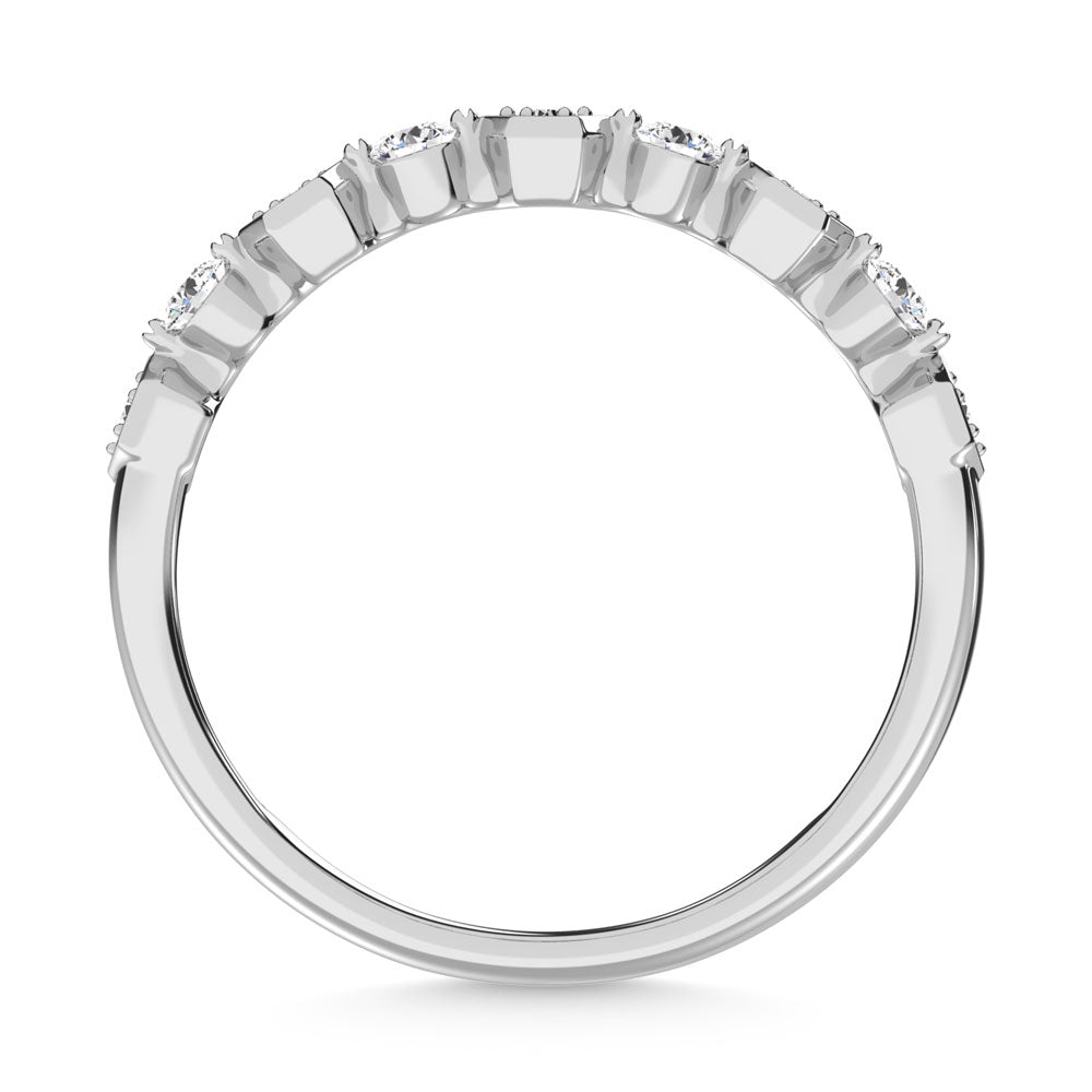 14K White Gold Diamond  1/4 Ct.Tw. Stack Band
