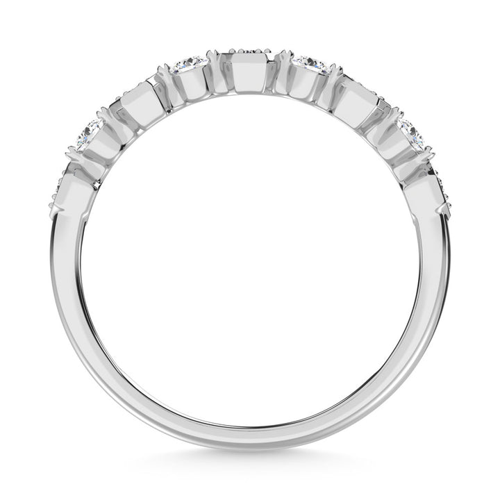 14K White Gold Diamond  1/4 Ct.Tw. Stack Band