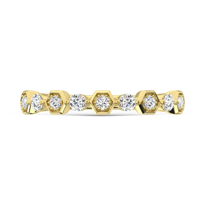 14K Yellow Gold Diamond  1/4 Ct.Tw. Stack Band