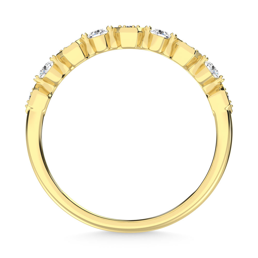 14K Yellow Gold Diamond  1/4 Ct.Tw. Stack Band