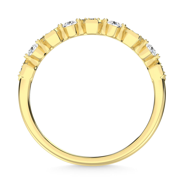 14K Yellow Gold Diamond  1/4 Ct.Tw. Stack Band