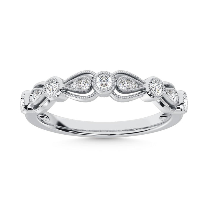 14K White Gold Diamond  1/4 Ct.Tw. Stack Band