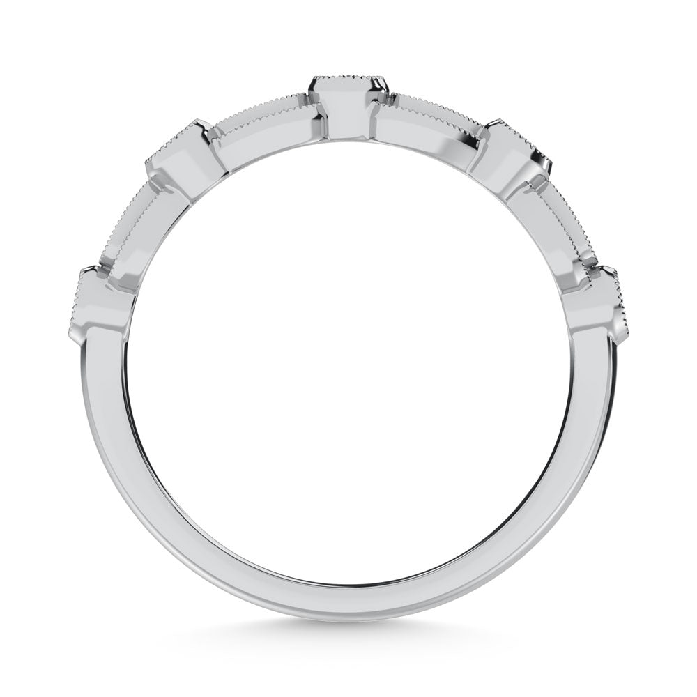 14K White Gold Diamond  1/4 Ct.Tw. Stack Band