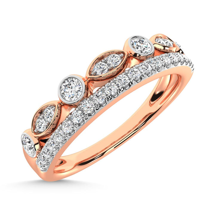 14K Rose Gold Diamond 1/3 Ct.Tw. Stackable Ring