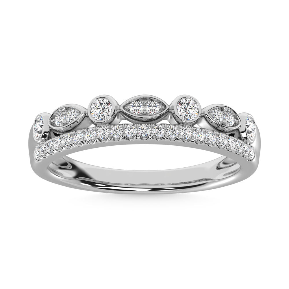 14K White Gold Diamond 1/3 Ct.Tw. Stackable Ring