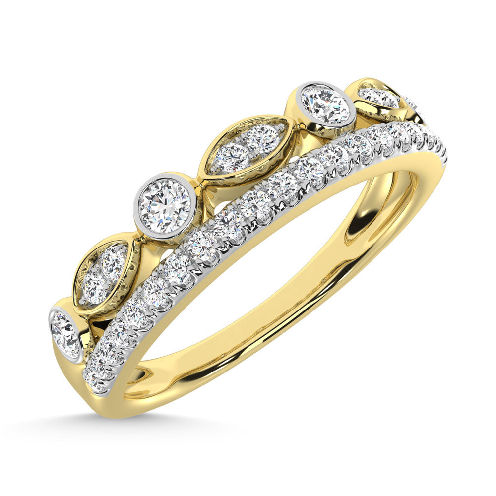 14K Yellow Gold Diamond 1/3 Ct.Tw. Stackable Ring
