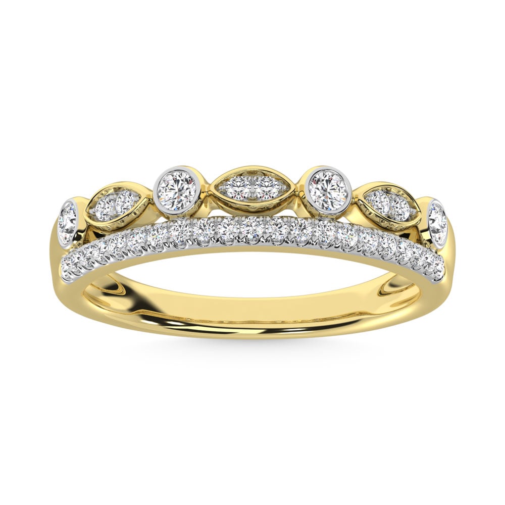 14K Yellow Gold Diamond 1/3 Ct.Tw. Stackable Ring