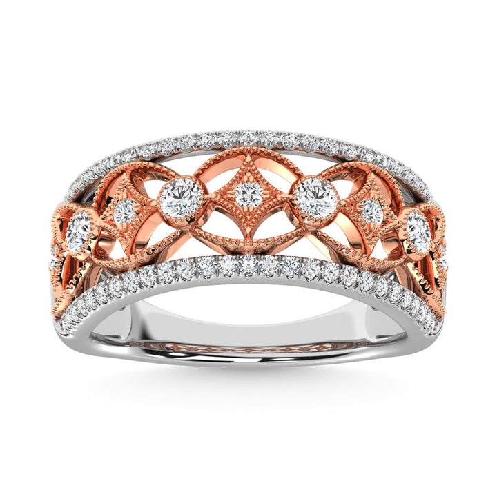 14K Two Tone Diamond 1/2 Ct.Tw. Fashion Band