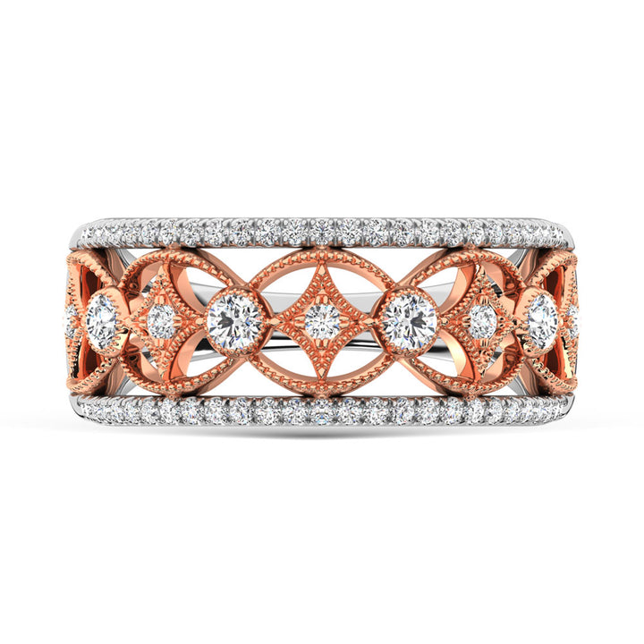 14K Two Tone Diamond 1/2 Ct.Tw. Fashion Band