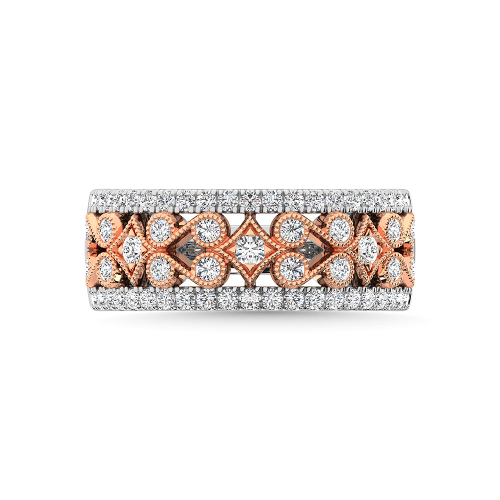 14K Two Tone Diamond 3/4 Ct.Tw. Fashion Band