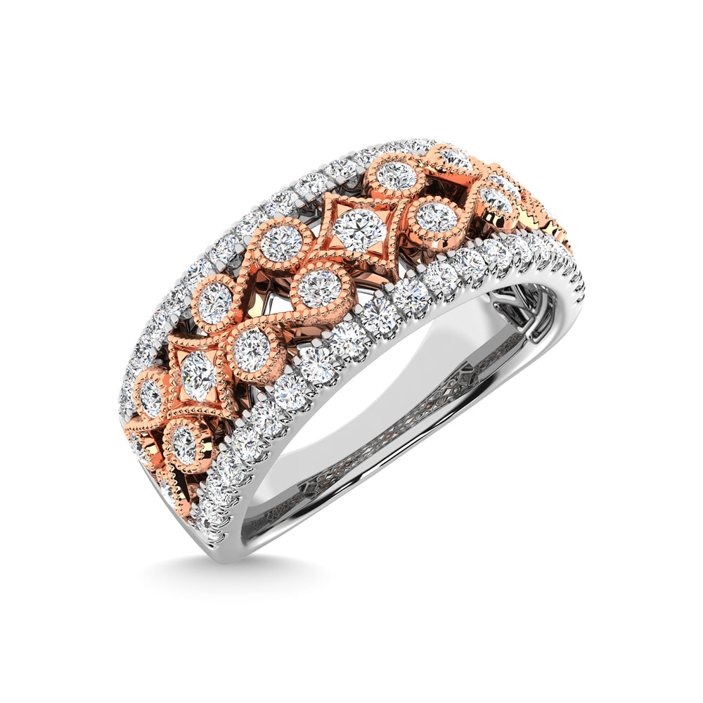 14K Two Tone Diamond 3/4 Ct.Tw. Fashion Band