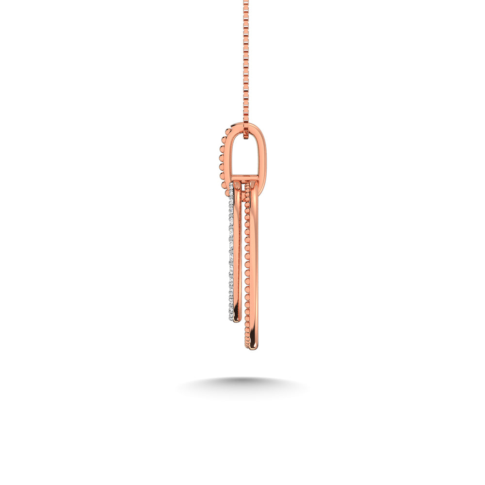10K Two Tone Diamond 1/5 Ct.Tw. Fashion Pendant