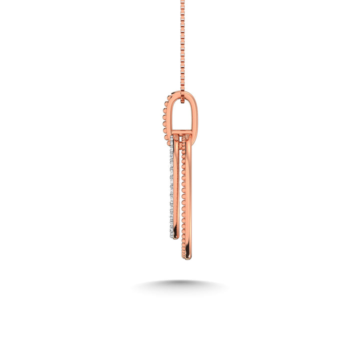 10K Two Tone Diamond 1/5 Ct.Tw. Fashion Pendant