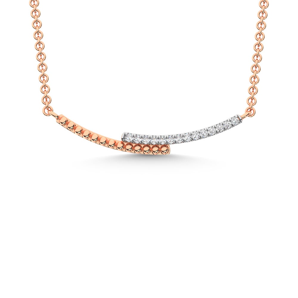 10K Rose Gold  1/10 Ct.Tw. Diamond Fashion Necklace