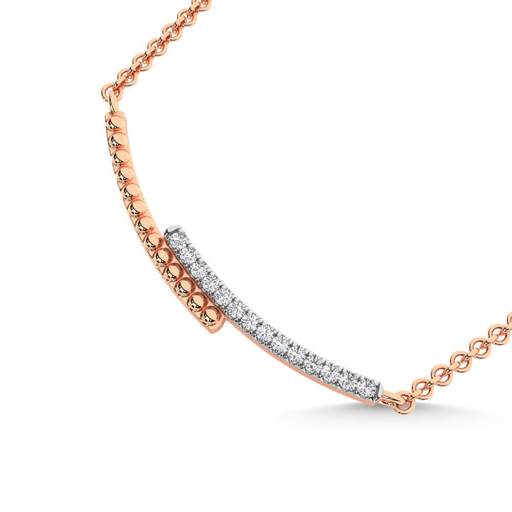 10K Rose Gold  1/10 Ct.Tw. Diamond Fashion Necklace