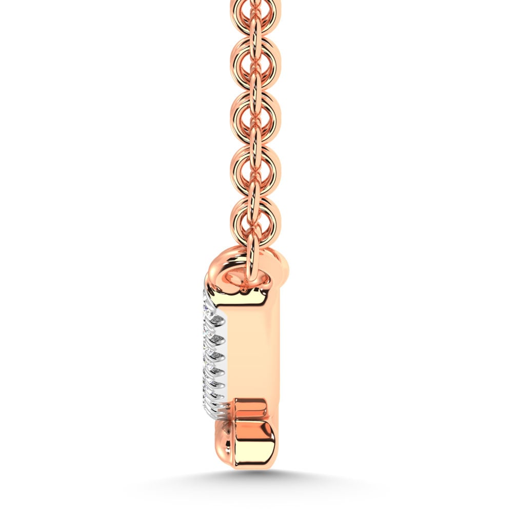 10K Rose Gold  1/10 Ct.Tw. Diamond Fashion Necklace