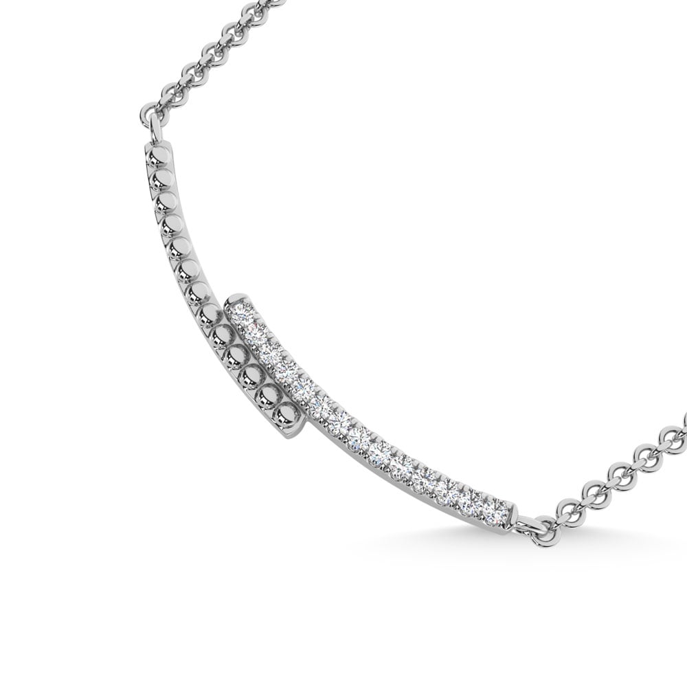 10K White Gold  1/10 Ct.Tw. Diamond Fashion Necklace