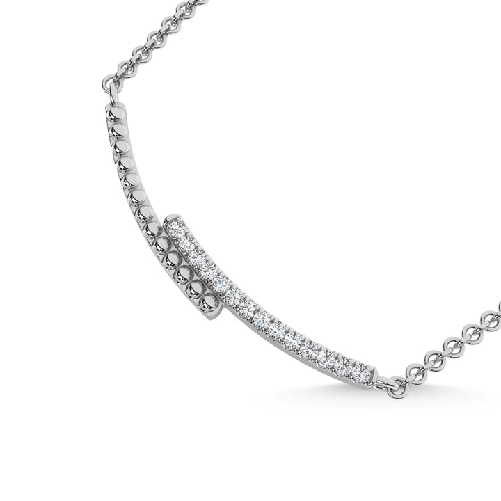 10K White Gold  1/10 Ct.Tw. Diamond Fashion Necklace
