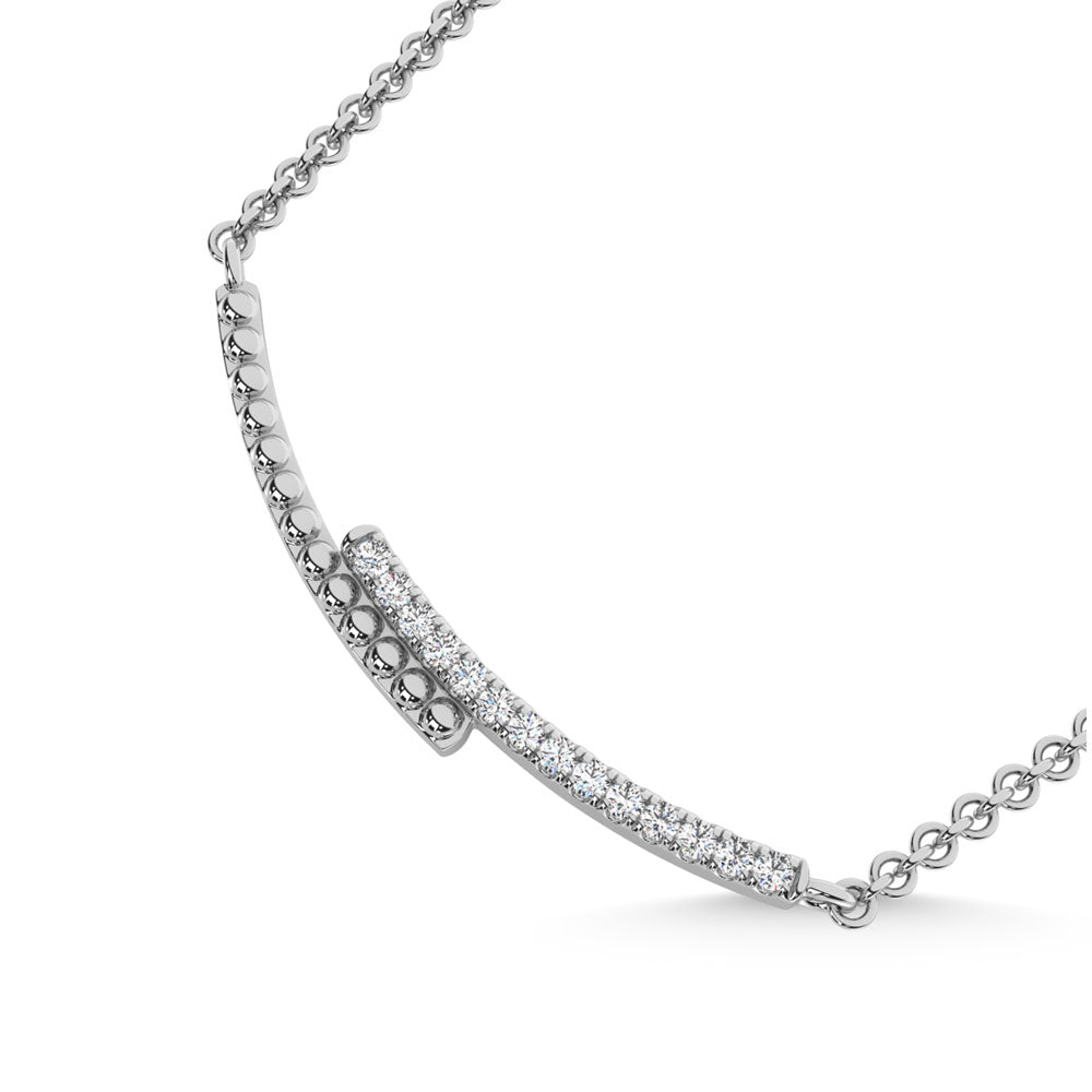 10K White Gold  1/10 Ct.Tw. Diamond Fashion Necklace