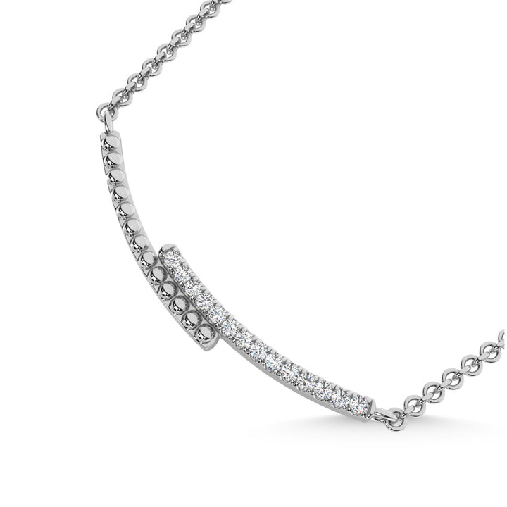 10K White Gold  1/10 Ct.Tw. Diamond Fashion Necklace