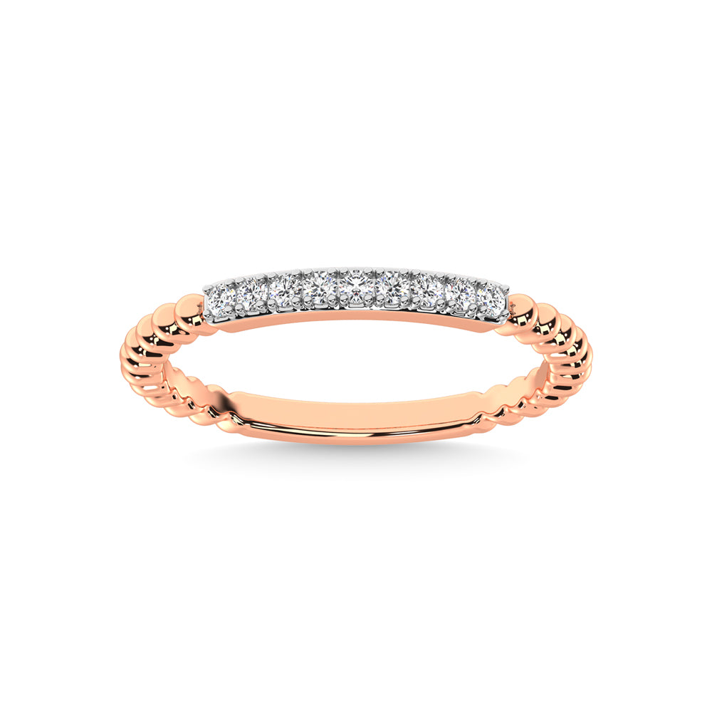 14K Rose Gold Diamond 1/10 Ct.Tw. Stackable Band