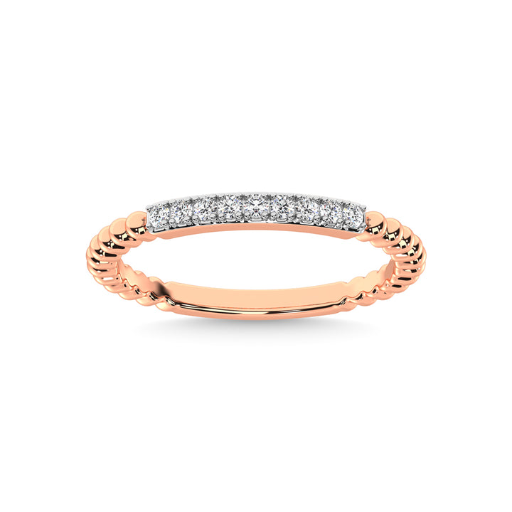 14K Rose Gold Diamond 1/10 Ct.Tw. Stackable Band