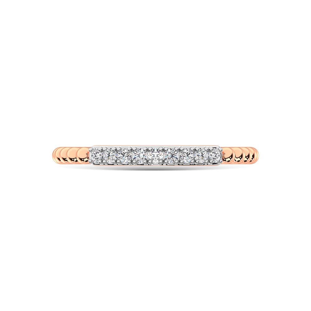 14K Rose Gold Diamond 1/10 Ct.Tw. Stackable Band
