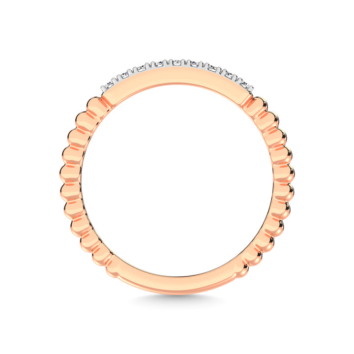 14K Rose Gold Diamond 1/10 Ct.Tw. Stackable Band