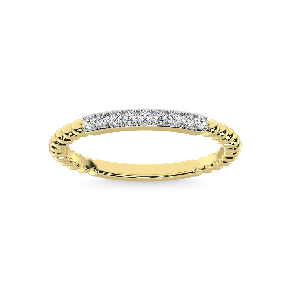 14K Yellow Gold Diamond 1/10 Ct.Tw. Stackable Band