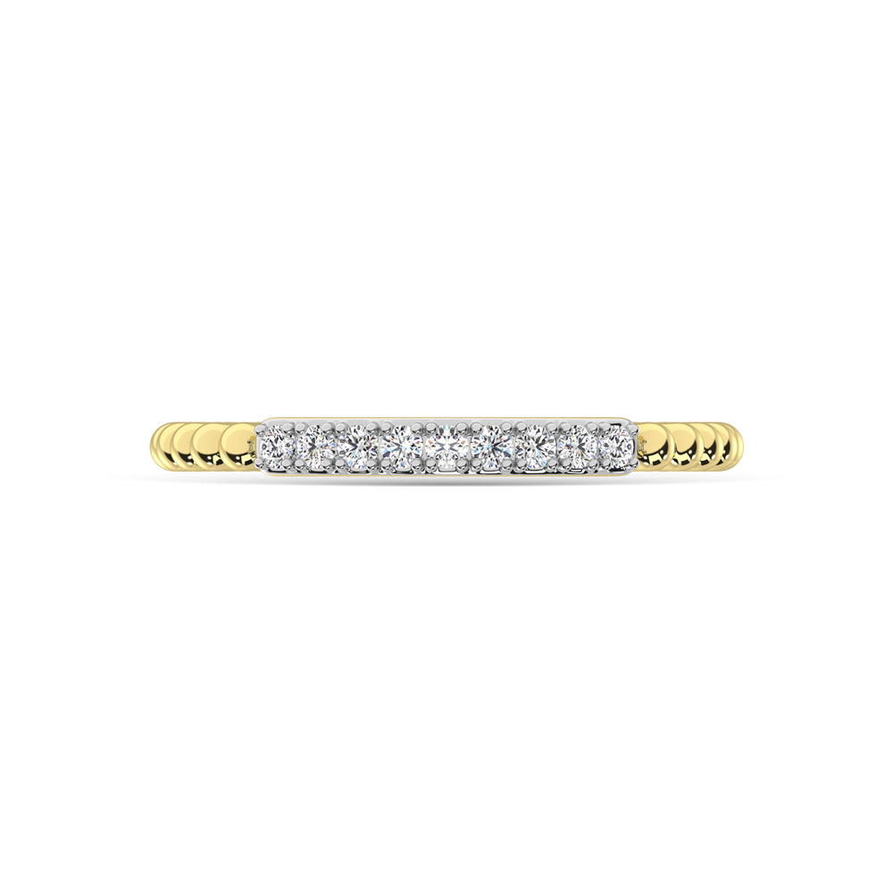 14K Yellow Gold Diamond 1/10 Ct.Tw. Stackable Band