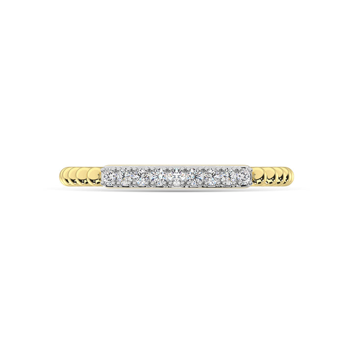 14K Yellow Gold Diamond 1/10 Ct.Tw. Stackable Band