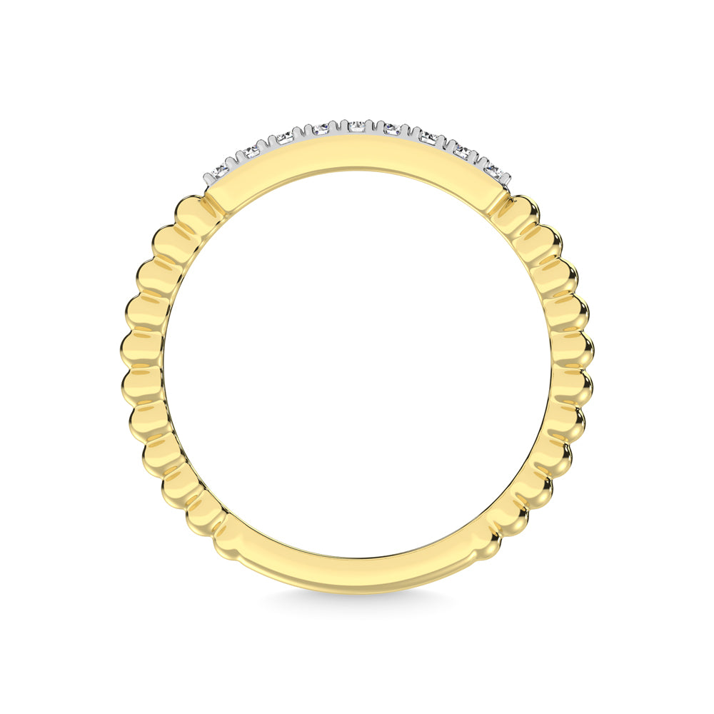 14K Yellow Gold Diamond 1/10 Ct.Tw. Stackable Band