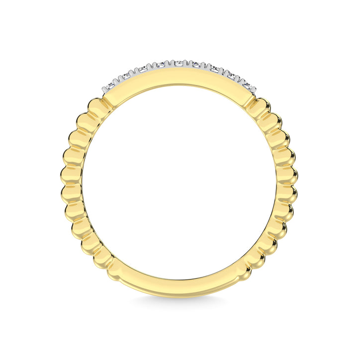 14K Yellow Gold Diamond 1/10 Ct.Tw. Stackable Band
