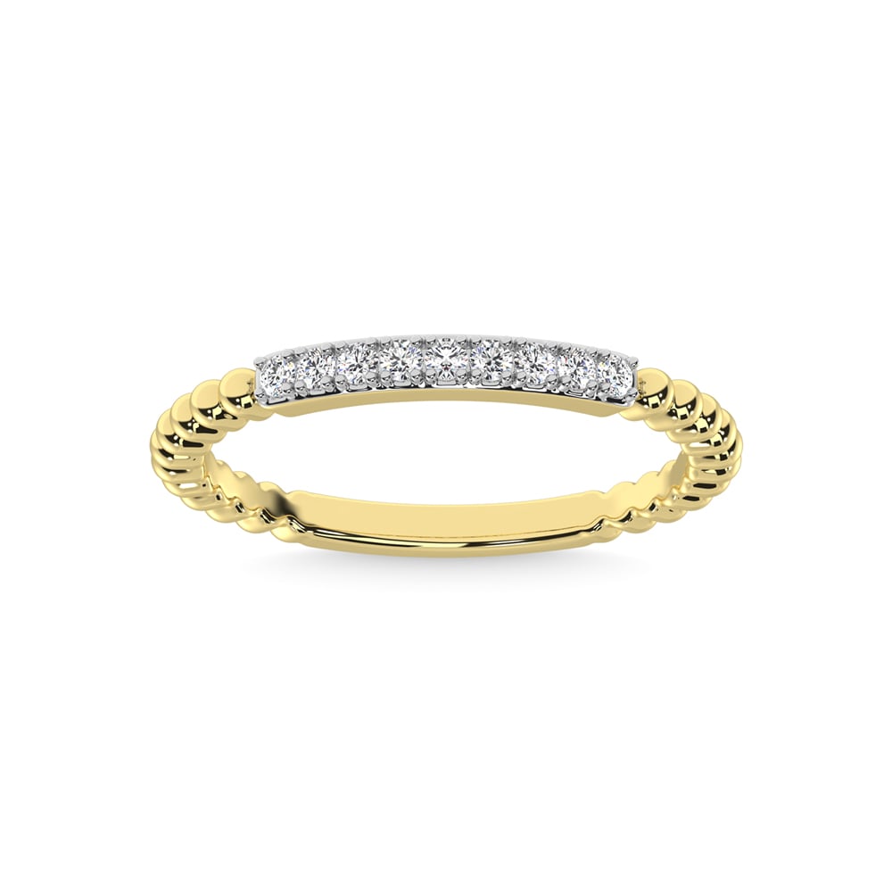 14K Yellow Gold Diamond 1/10 Ct.Tw. Stackable Band