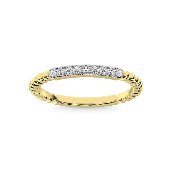 14K Yellow Gold Diamond 1/10 Ct.Tw. Stackable Band