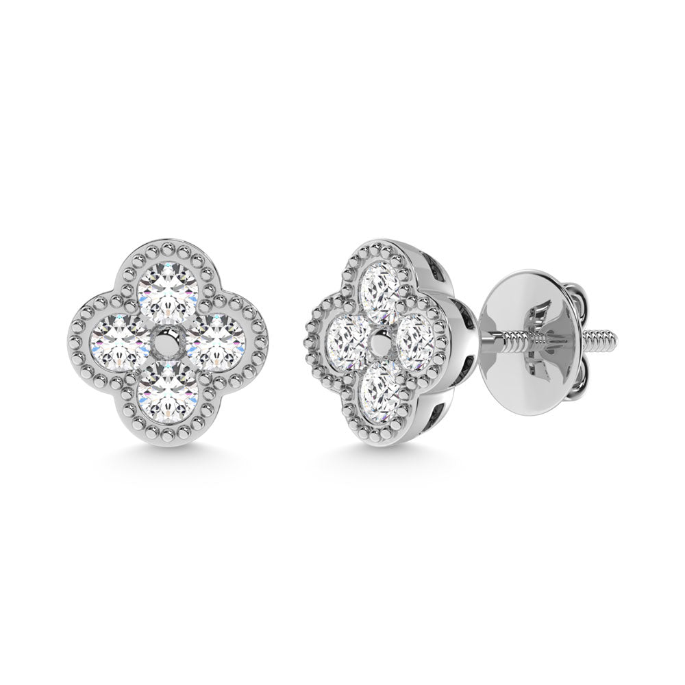 10K White Gold Diamond 1/3 Ct.Tw. Fashion Earrings