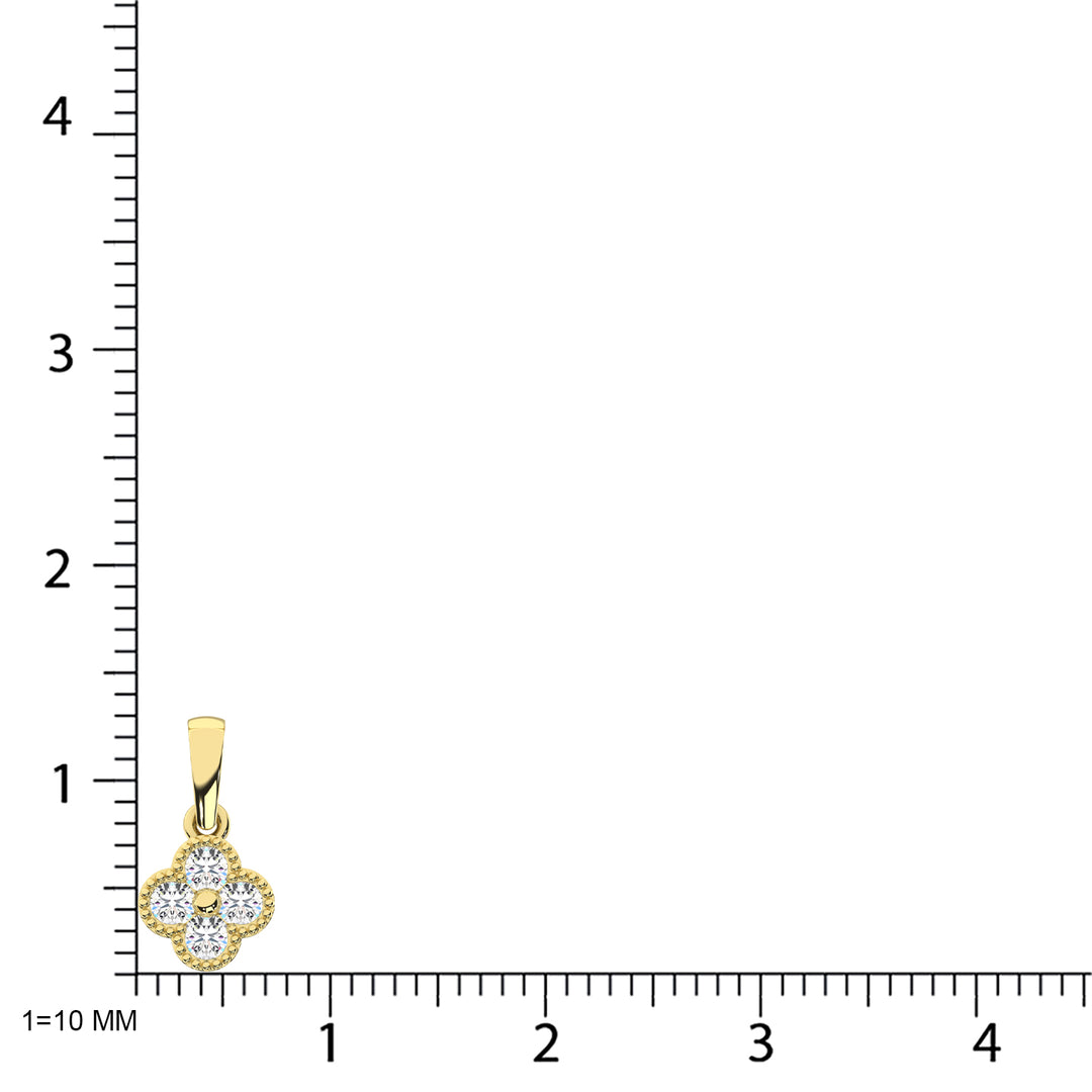 10K Yellow Gold Diamond 1/5 Ct.Tw. Fashion Pendant