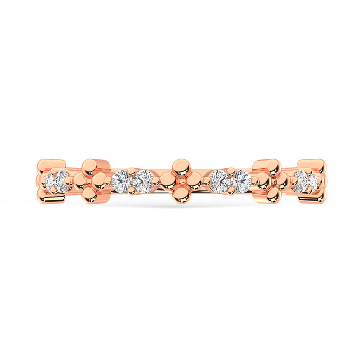 14K Rose Gold Diamond 1/6 Ct.Tw. Stackable Ring