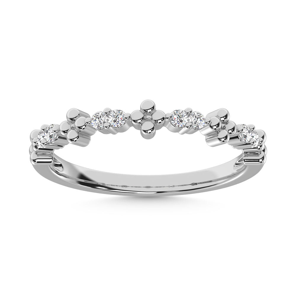 14K White Gold Diamond 1/6 Ct.Tw. Stackable Ring