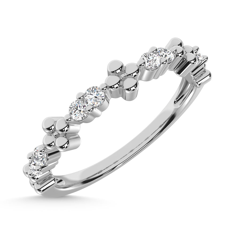 14K White Gold Diamond 1/6 Ct.Tw. Stackable Ring