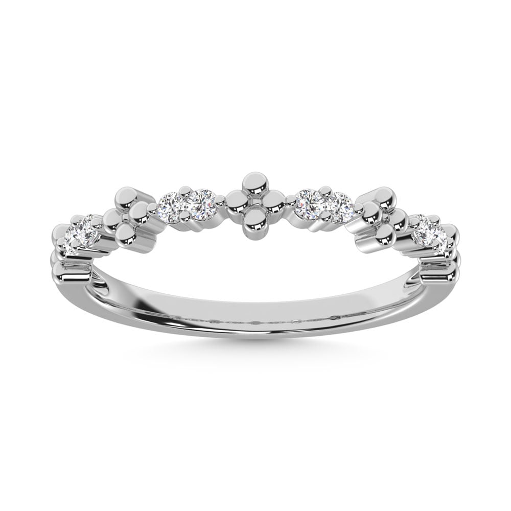 14K White Gold Diamond 1/6 Ct.Tw. Stackable Ring