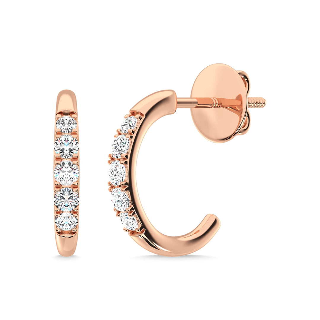 14K Rose Gold Diamond 1/6 Ct.Tw. Fashion Earrings