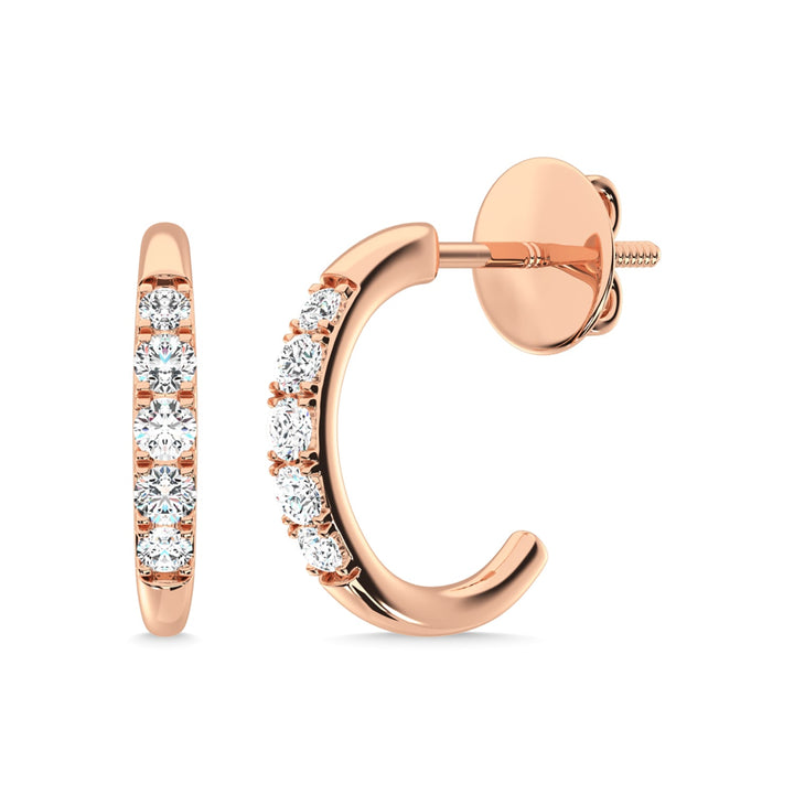14K Rose Gold Diamond 1/6 Ct.Tw. Fashion Earrings
