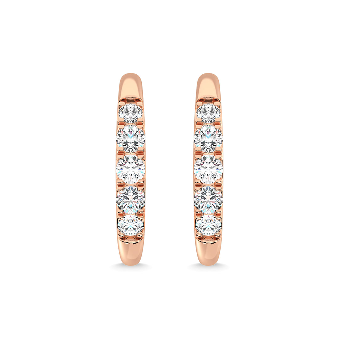 14K Rose Gold Diamond 1/6 Ct.Tw. Fashion Earrings